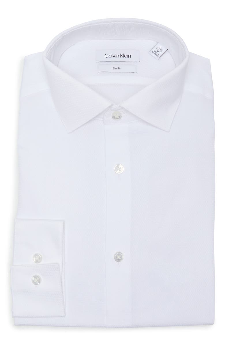 Calvin Klein Core Slim Fit Dress Shirt, Alternate, color, White