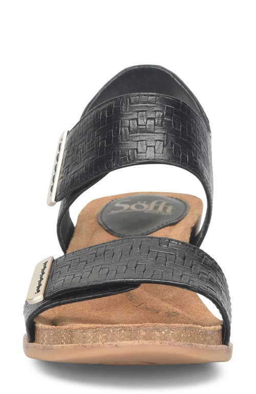 Söfft Verdi Ii Slingback Wedge Sandal In Black Woven