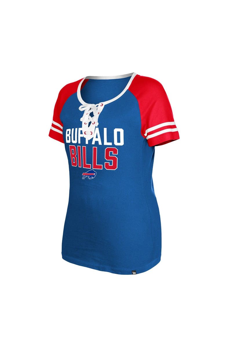 New Era Women's New Era Royal Buffalo Bills Raglan Lace-Up T-Shirt, Alternate, color, Royal