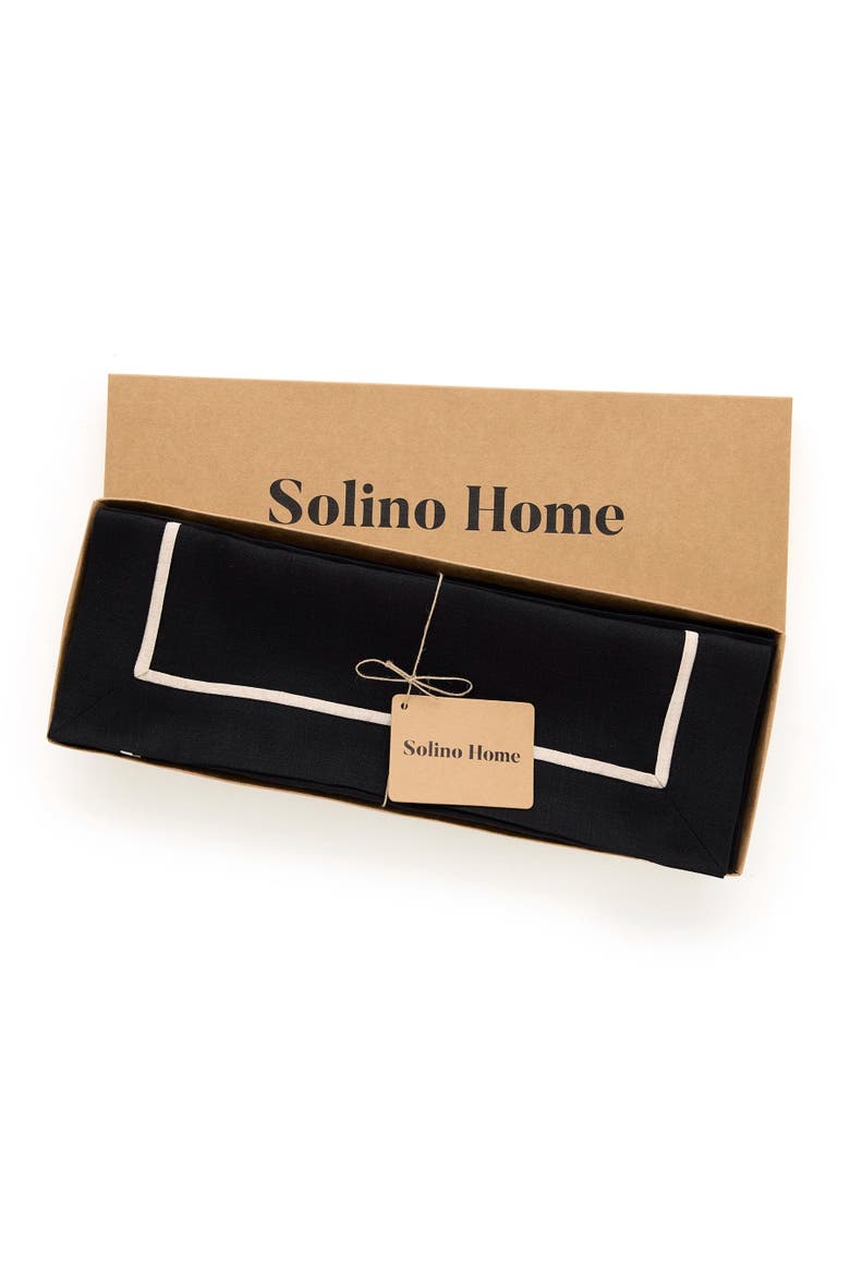 Linen Placemats Set of 4, 14 x 19" - Kensington, Alternate, color, Black