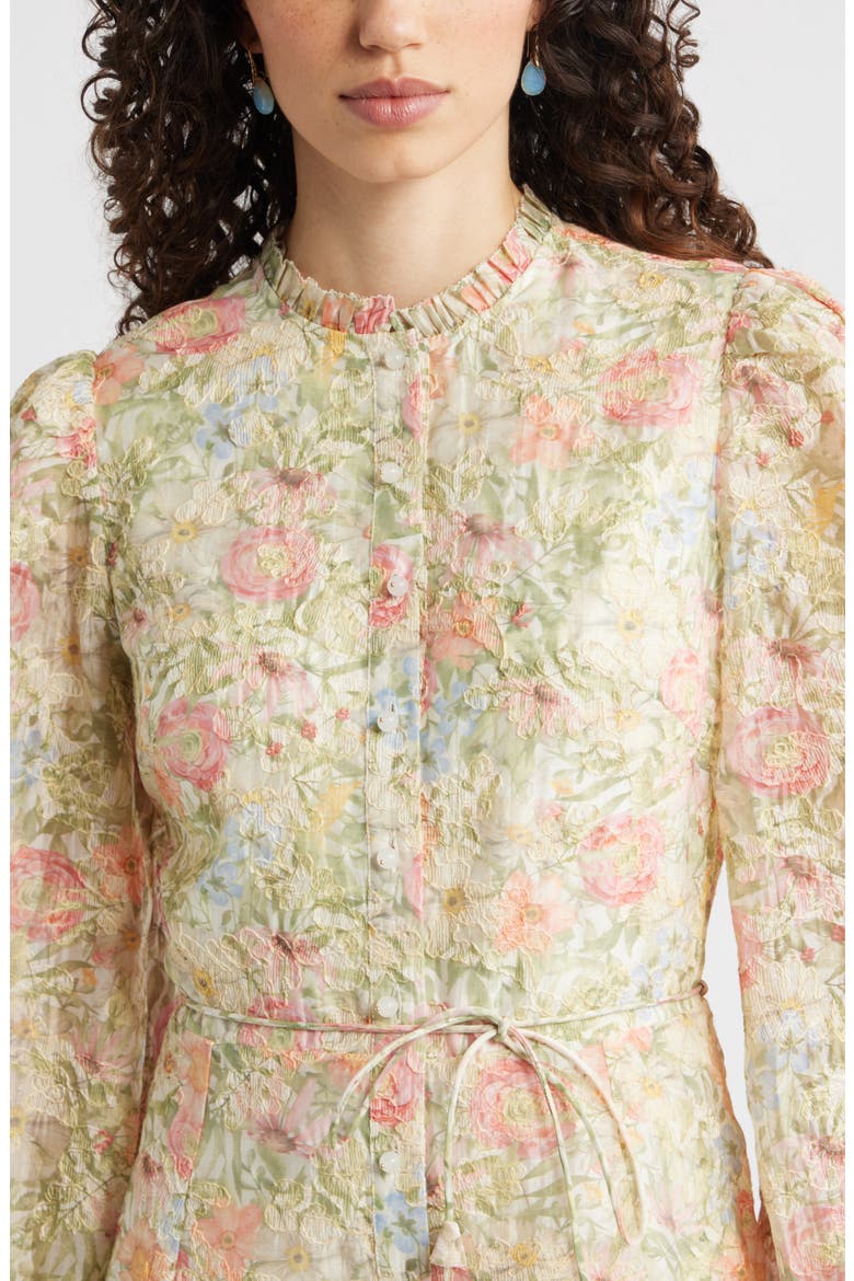 Floral Embroidered Button-Up Shirtdress, Alternate, color, MULTI FLORAL