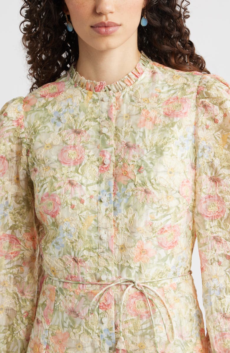 Chelsea28 Floral Embroidered Button-Up Shirtdress, Alternate, color, Multi Floral