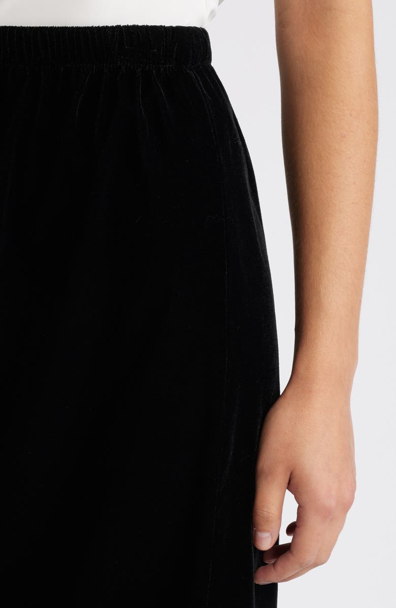 Sam Edelman Gracie Lace Detail Velvet Midi Skirt, Alternate, color, 