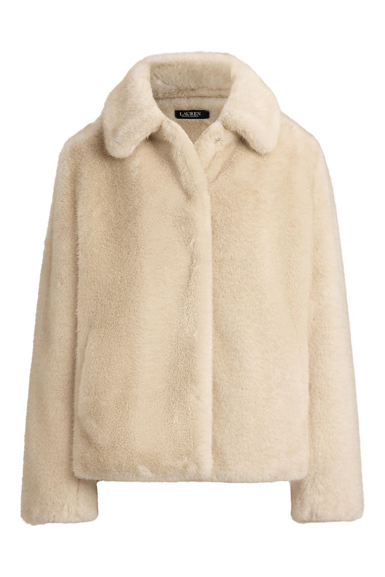 Faux Fur Jacket, Alternate, color, CREAM