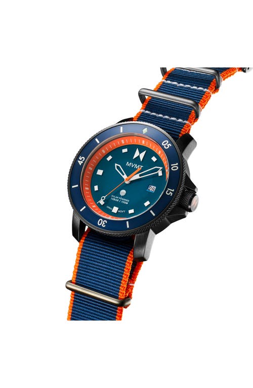 Mvmt Cali Diver Solar Nylon Strap Watch, 40mm In Blue