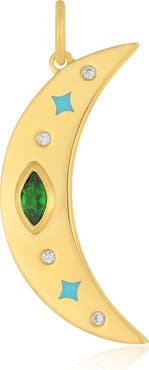 EF Collection Jumbo Magic Moon Tsavorite & Diamond Charm