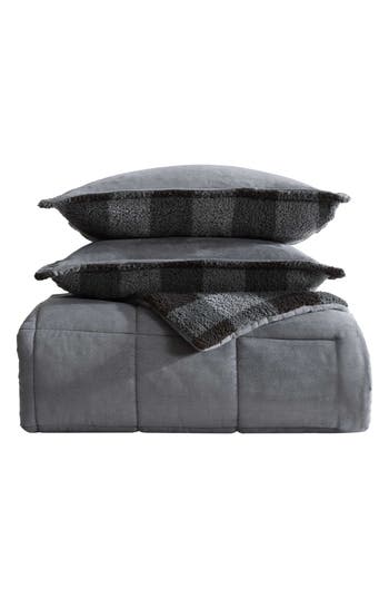 EDDIE BAUER EDDIE BAUER CABIN PLAID REVERSIBLE FAUX SHEARLING COMFORTER SET