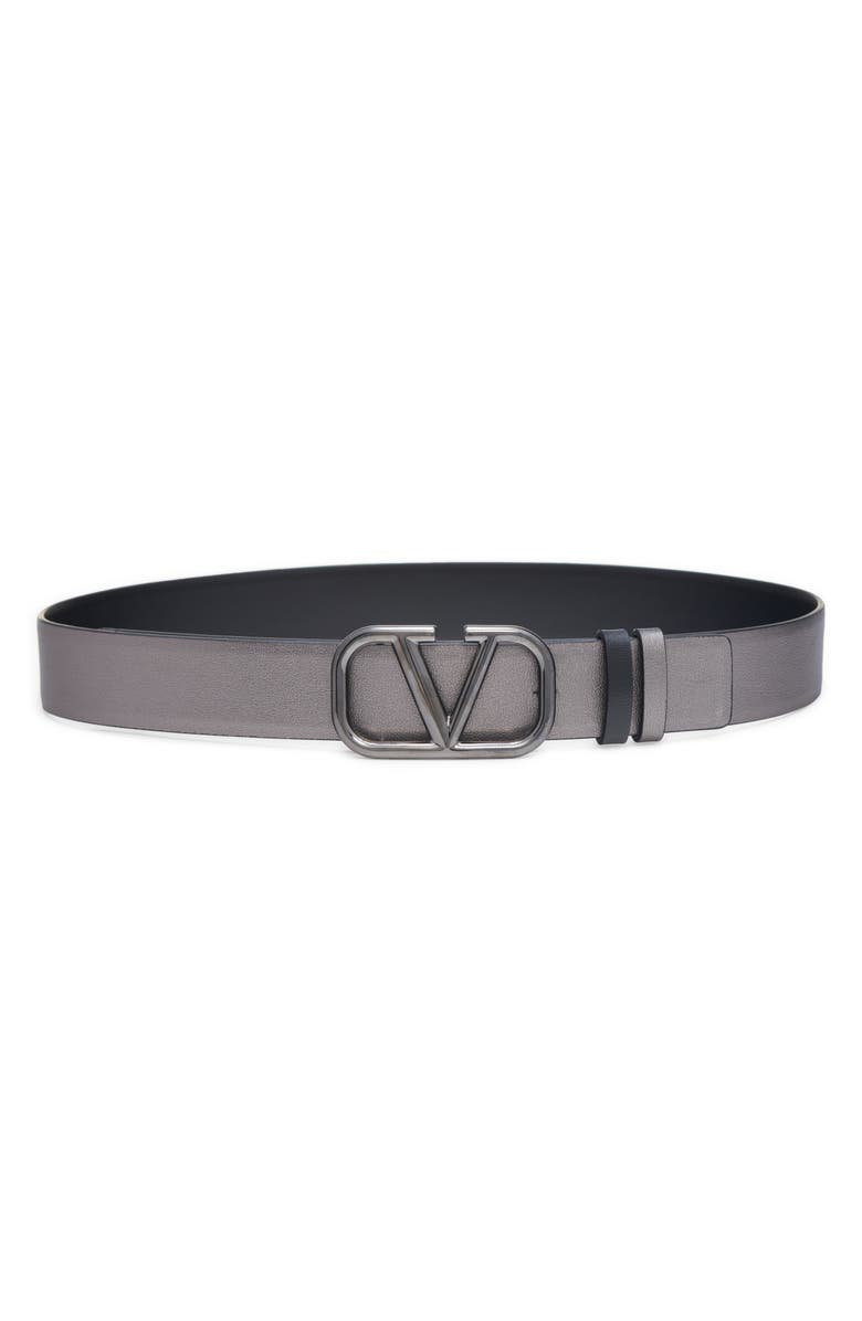 Valentino Garavani VLOGO Reversible Leather Belt, Main, color, 