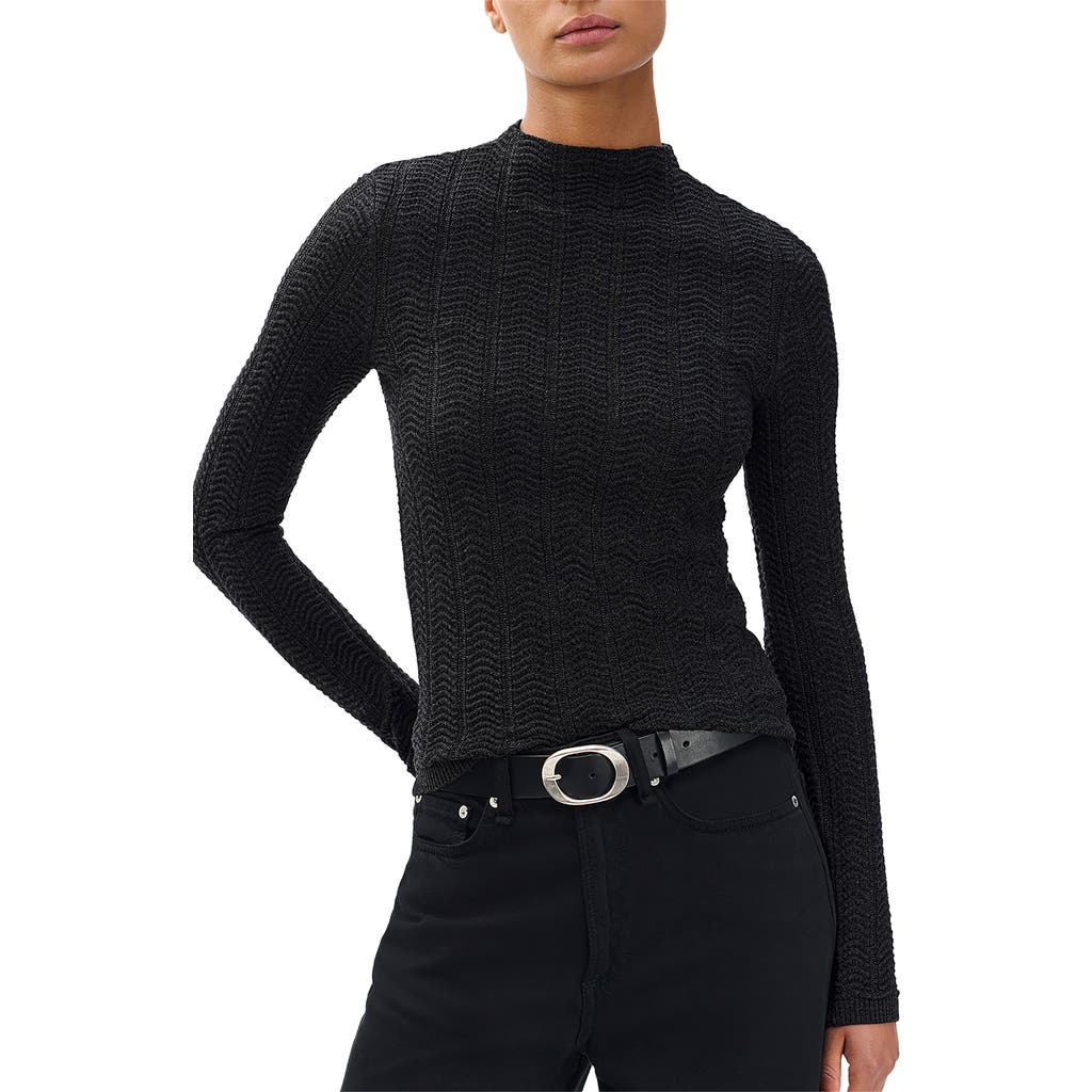 Rag & Bone Francesca Merino Wool Crop Sweater In Black