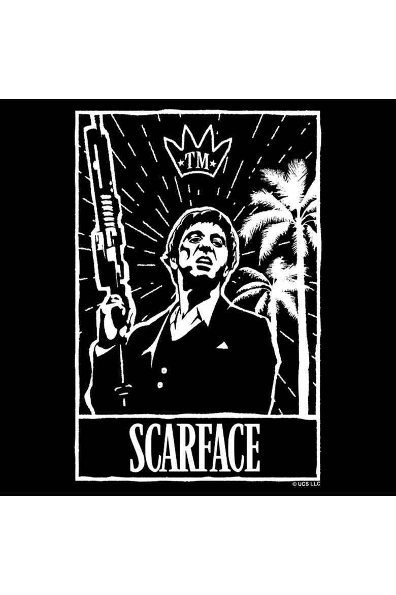 Men's Scarface Tarot Card  Graphic T-Shirt, Alternate, color, Black