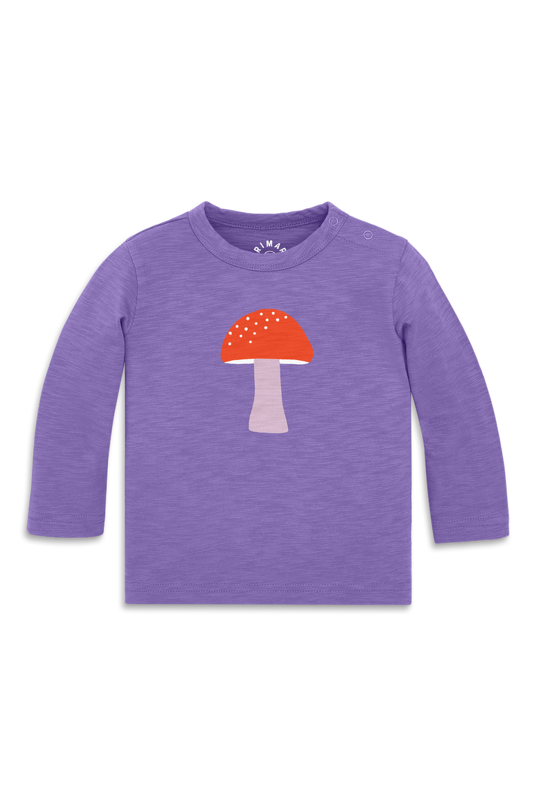 Baby Long Sleeve Mushroom Tee, Main, color, Violet Mushroom