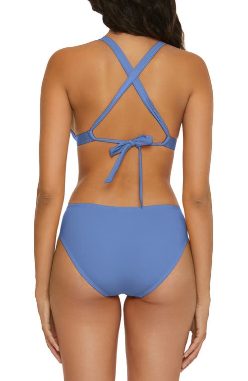 BCA BCA SHIRRED HALTER BIKINI TOP 