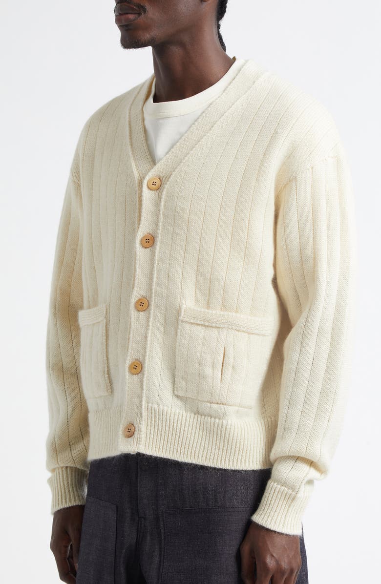 VISVIM Mohair & Cotton Blend Cardigan, Alternate, color, Ivory