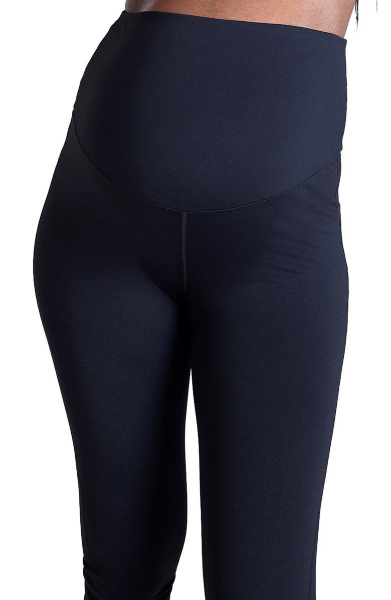 MOTHERHOOD MATERNITY Over the Belly Active Capri Legging, Alternate, color, Black