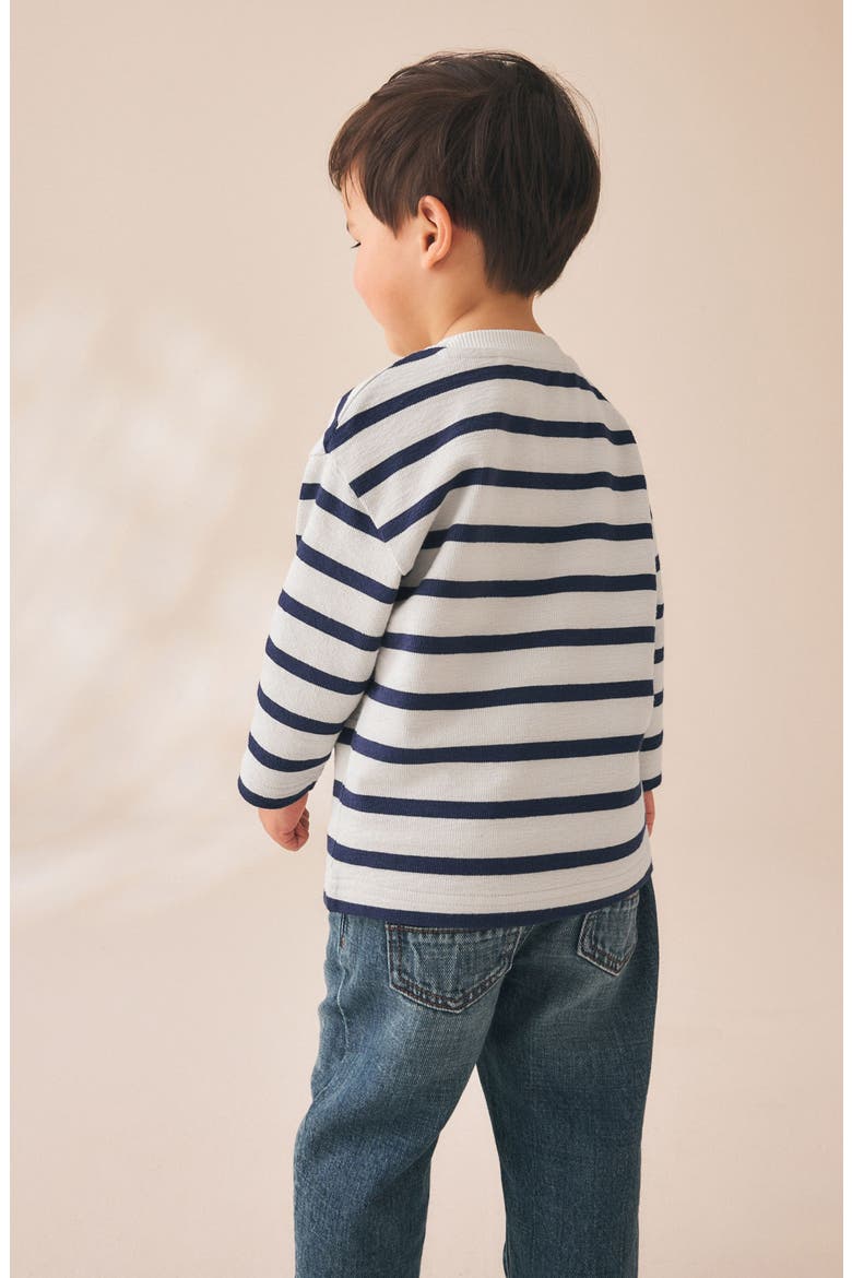 Kids' Farm Appliqué Stripe Cotton Shirt, Alternate, color, MULTI