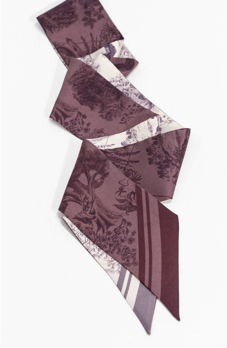 Bond & Grace The Heroines Silk Twilly Scarf, Main, color, Plum