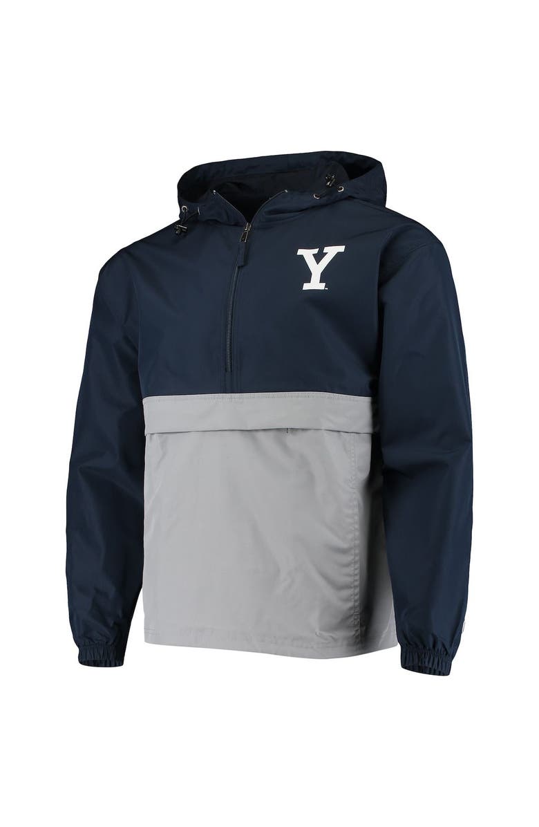 Champion Men's Champion Navy Yale Bulldogs Color Blocked Packable Half-Zip Jacket, Alternate, color, 