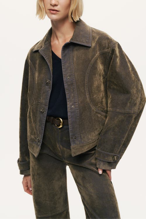 Nocturne Vintage-wash Jacket In Brown