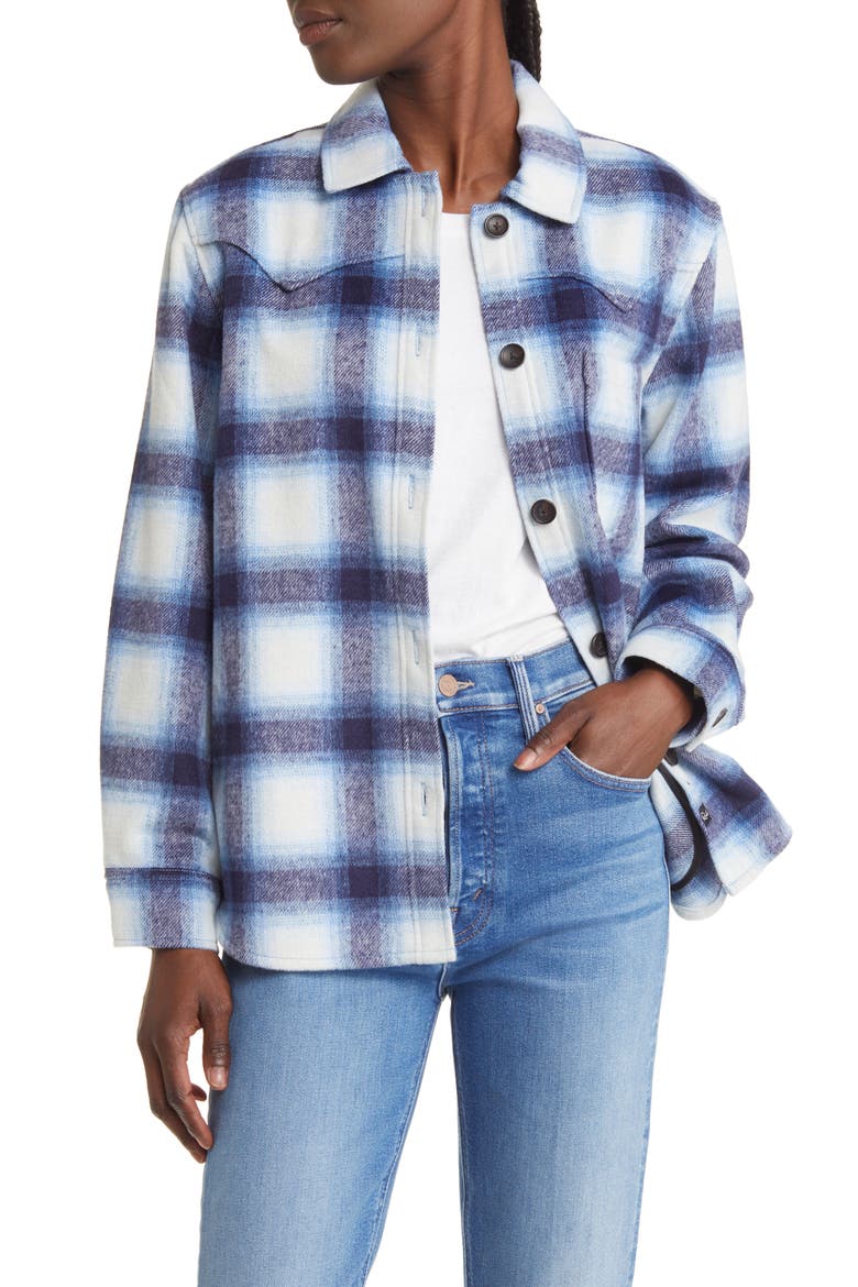 Tripp Plaid Flannel Shirt Jacket, Main, color, AZURE SAPPHIRE