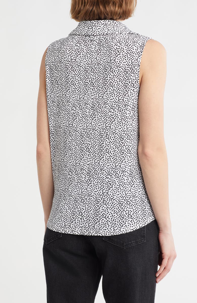 Adrianna Papell Tie Hem Button-Up Shirt, Alternate, color, Ivory/ Black Confetti