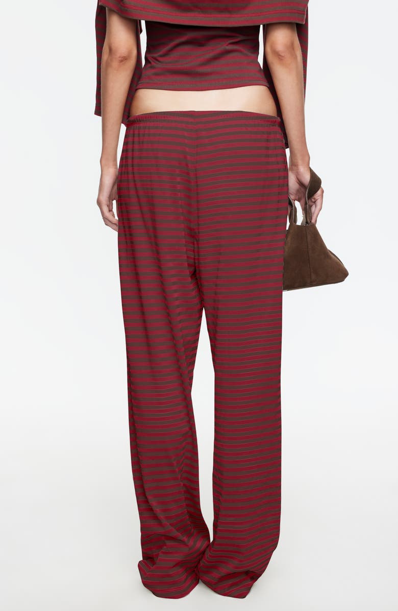 LIONESS Bloom Stripe Pants, Alternate, color, Chocolate Wine