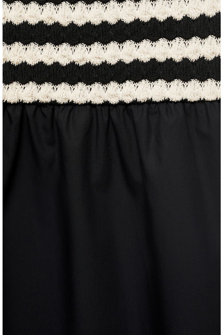 Nati Strapless Mixed Media Maxi Dress, Alternate, color, BLACK