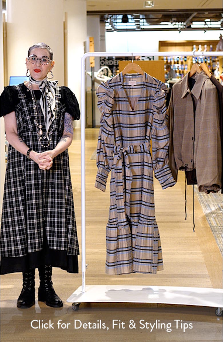 Mariyah Long Sleeve Seersucker Midi Dress, sales video thumbnail