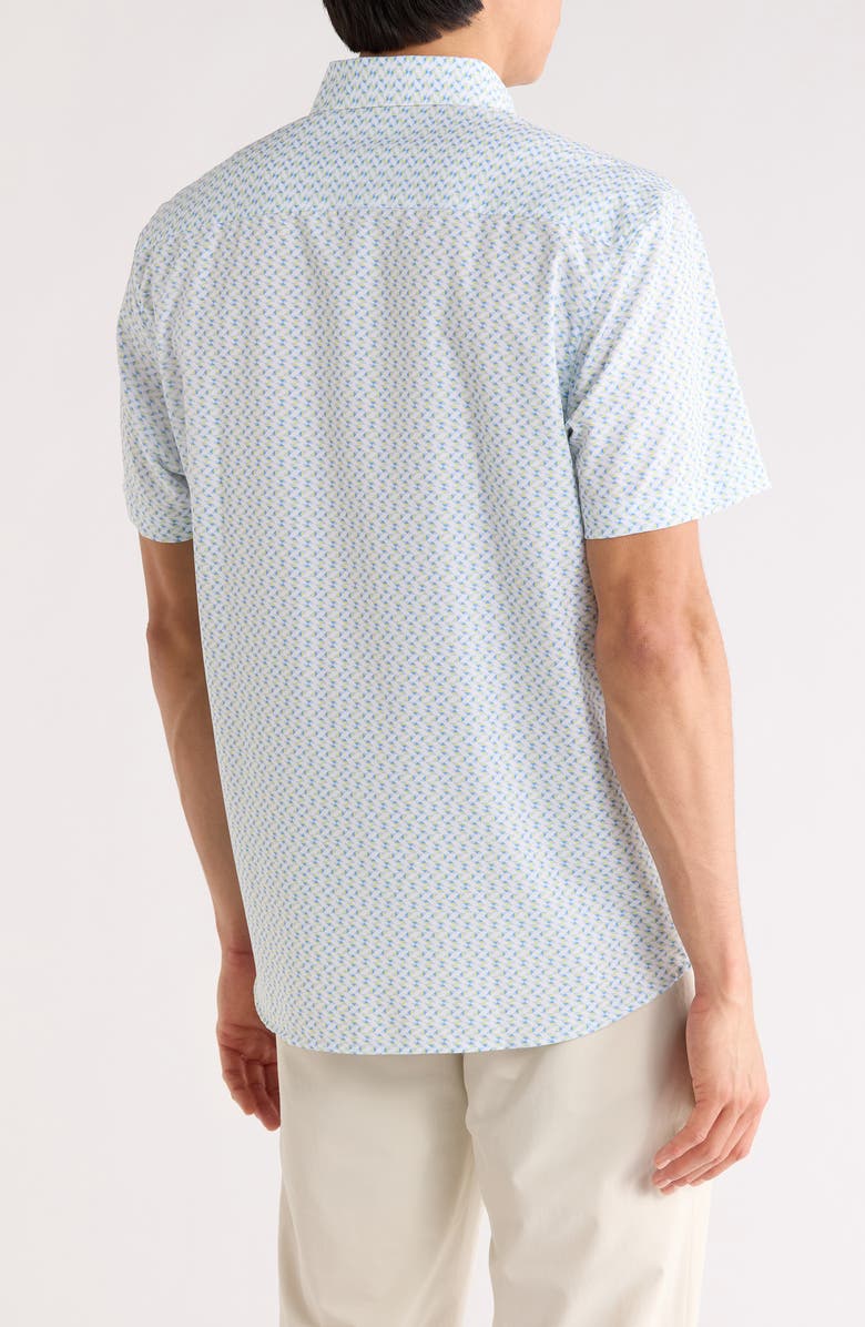 CONSTRUCT Slim Fit Zigzag Short Sleeve Button-Down Shirt, Alternate, color, 