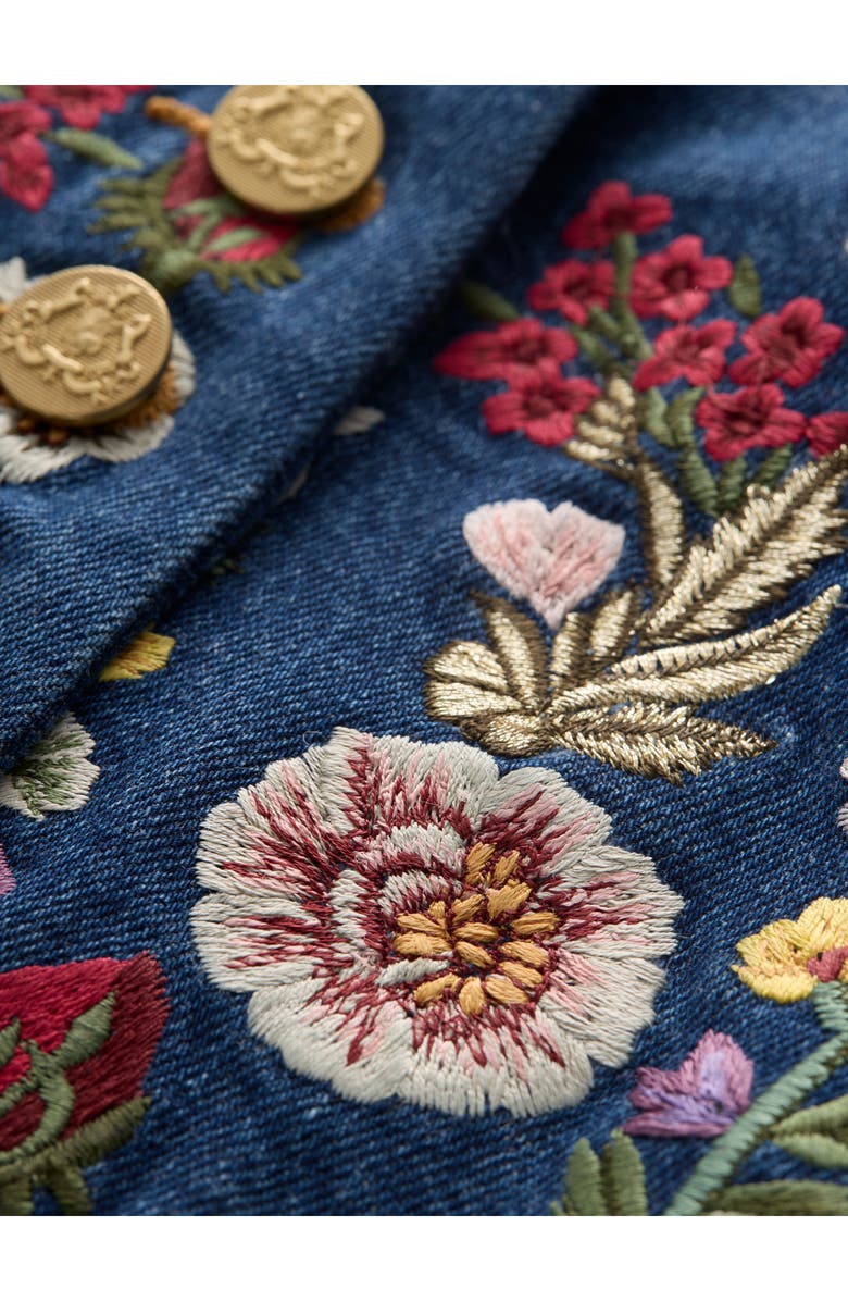 Alice + Olivia Emerson Floral Embroidery Denim Jacket, Alternate, color, Catherine Dark Multi