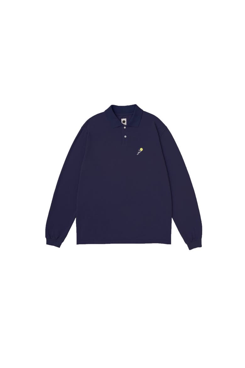 Longsleeve Pique Polo, Main, color, Navy