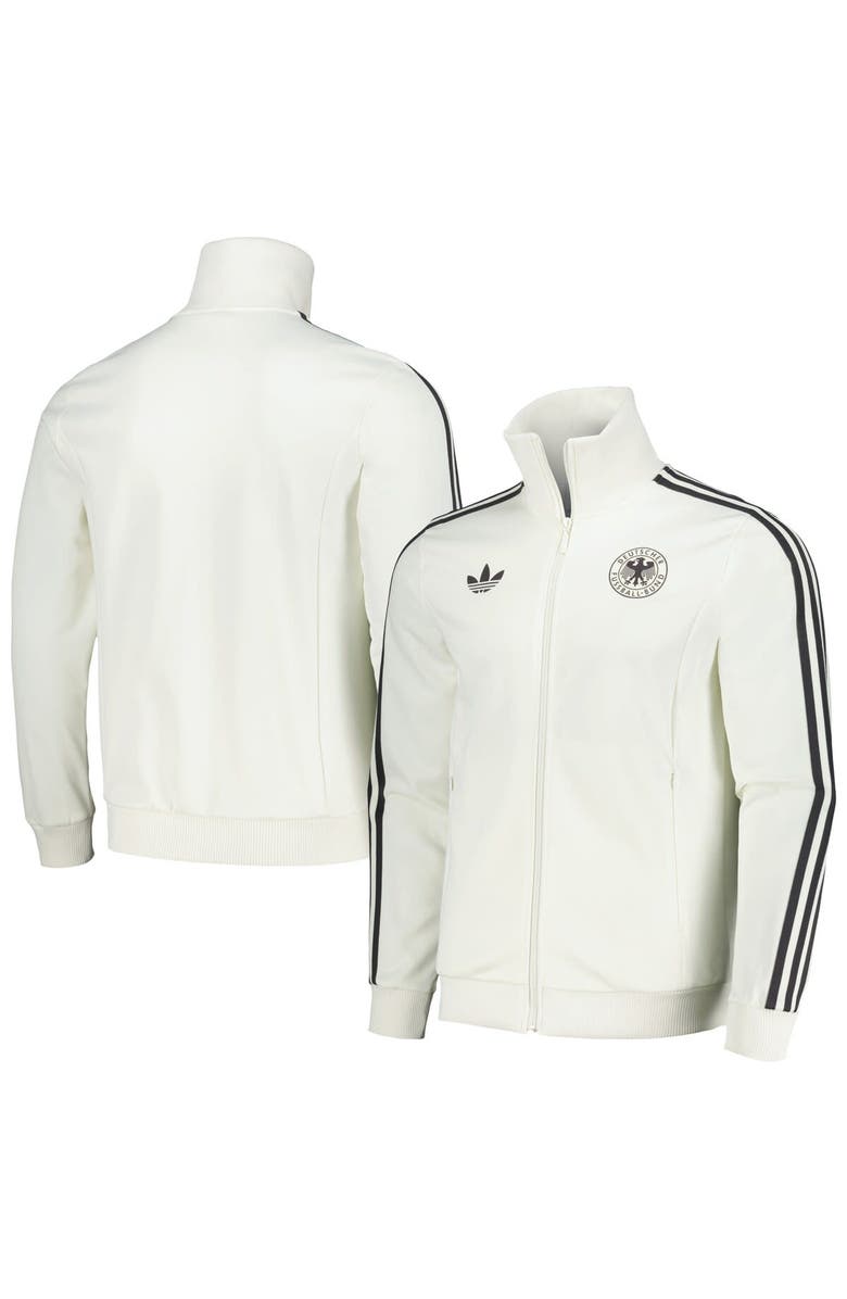 adidas Originals Men's adidas Originals  Cream Germany National Team Beckenbauer Full-Zip Track Jacket, Main, color, 