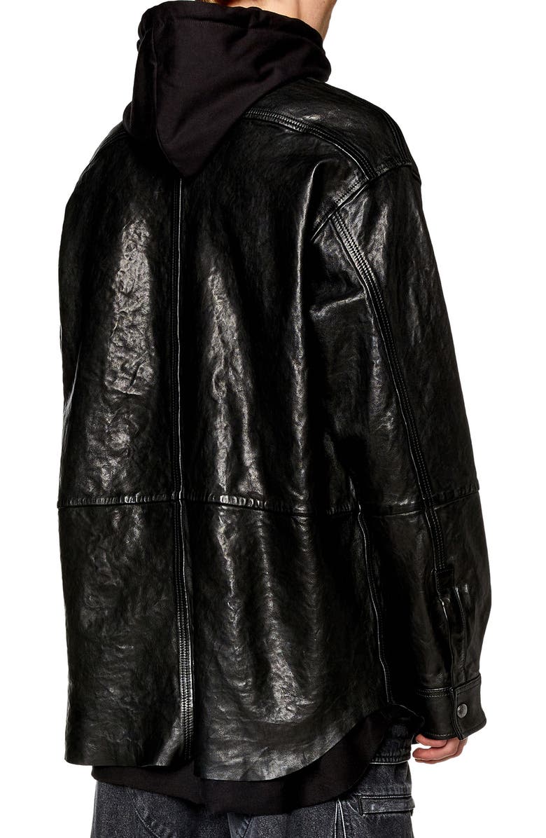 DIESEL<sup>®</sup> L-Sphinx Double Hood Leather Jacket, Alternate, color,