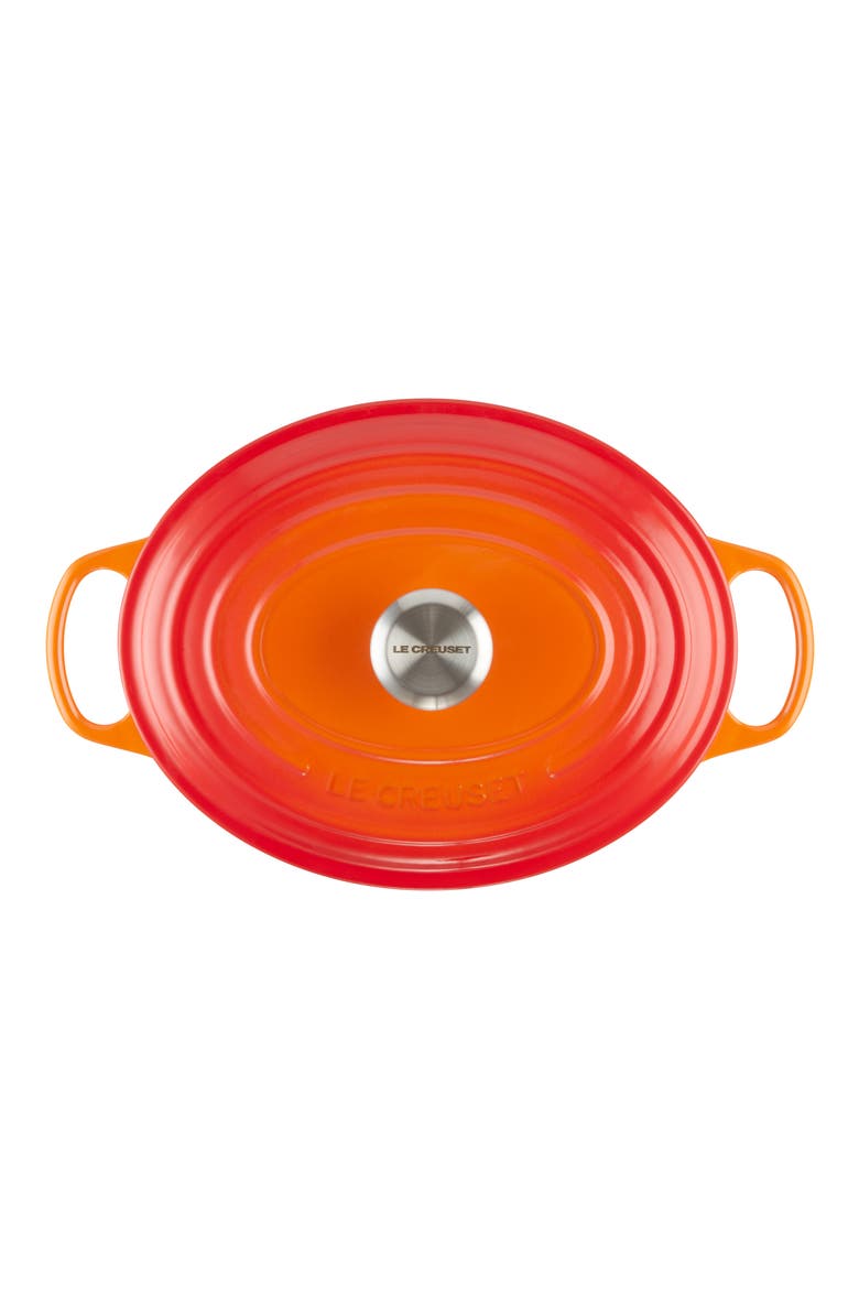 Signature 2.75-Quart Oval Enamel Cast Iron Dutch Oven, Alternate, color, FLAME