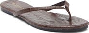 WILD DIVA LOUNGE Bellen Faux Leather Croc Embossed Flip Flop
