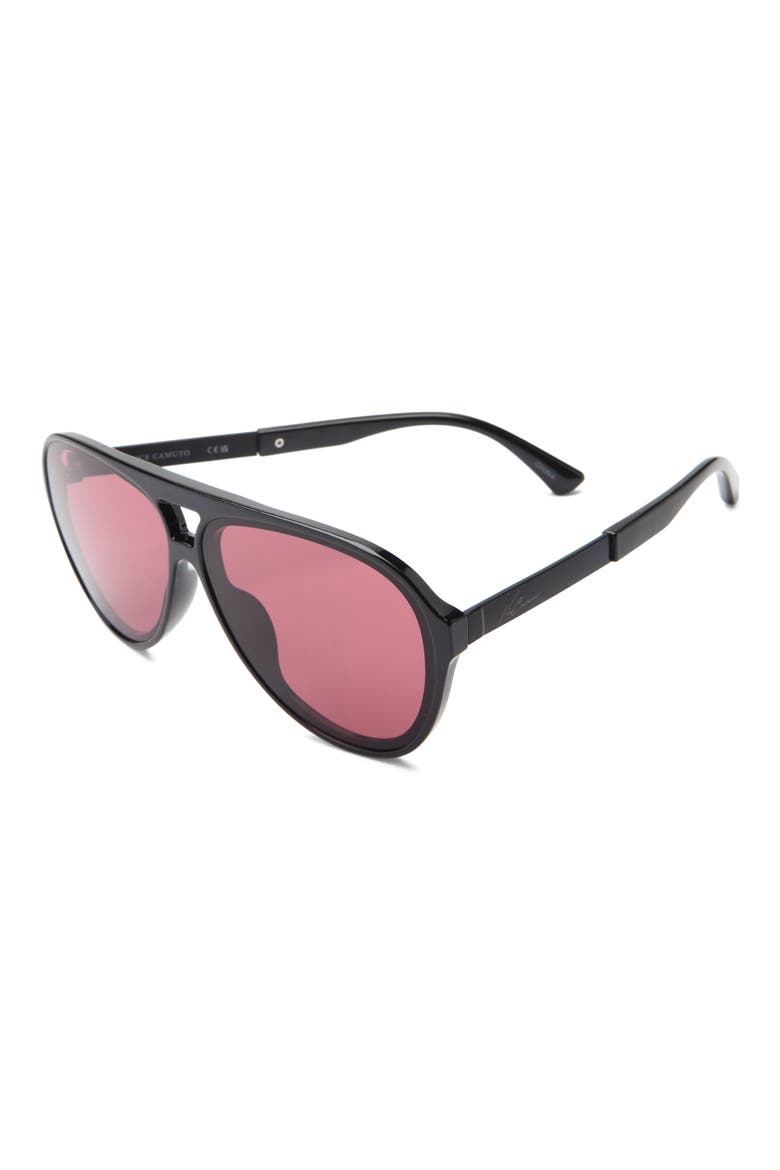 137mm Gradient Aviator Sunglasses, Alternate, color, BLACK BERRY
