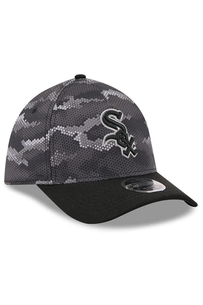 Men's New Era Black Chicago White Sox Camo 39THIRTY A-Frame Flex Hat, Alternate, color, Black