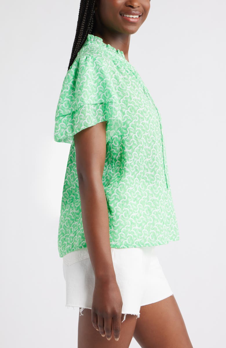 Caslon<sup>®</sup> Ruffle Top, Alternate, color, Green- White Sunburst Geo