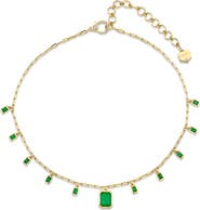 SHAY Emerald Baguette Drop Choker Necklace