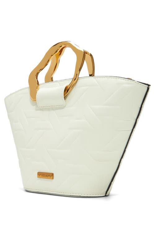 Aldo Malede Quilted Faux Leather Top Handle Bag In Other White