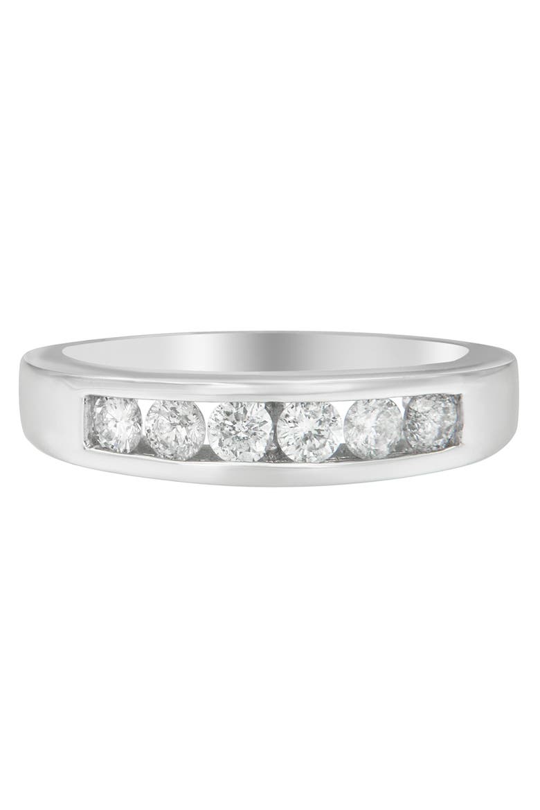 14K White Gold 3/4ct. TDW Diamond Channel Band Ring, Alternate, color, White