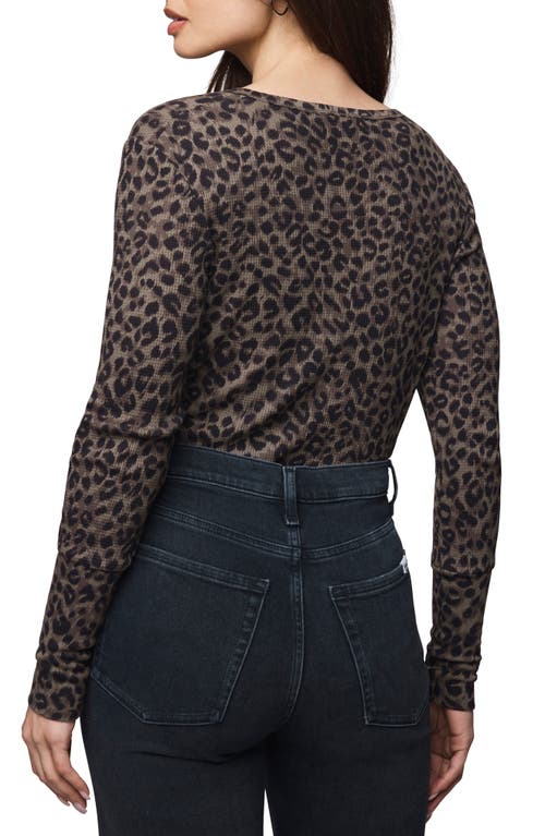 Splendid Forever Leopard Henley In Brown