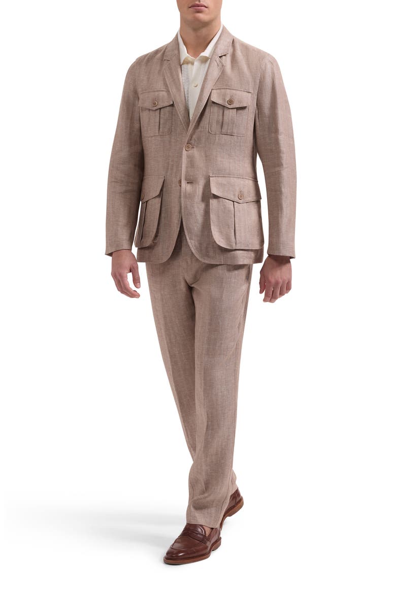 Linen Safari Jacket, Alternate, color, TOBACCO
