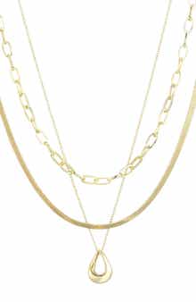 Adornia Set of 3 18K Gold Plated Necklaces