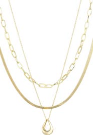Adornia Set of 3 18K Gold Plated Necklaces