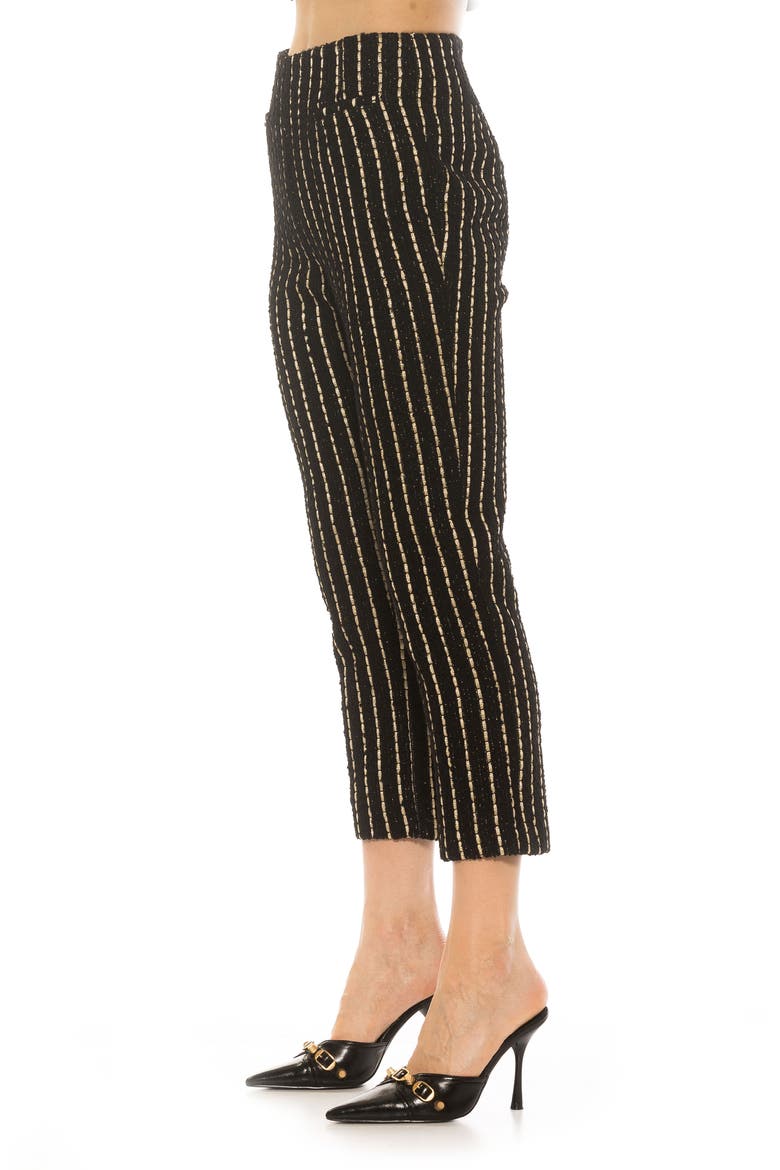 Clio Stripe Crop Tapered Leg Pants, Alternate, color, BLACK PINSTRIPE