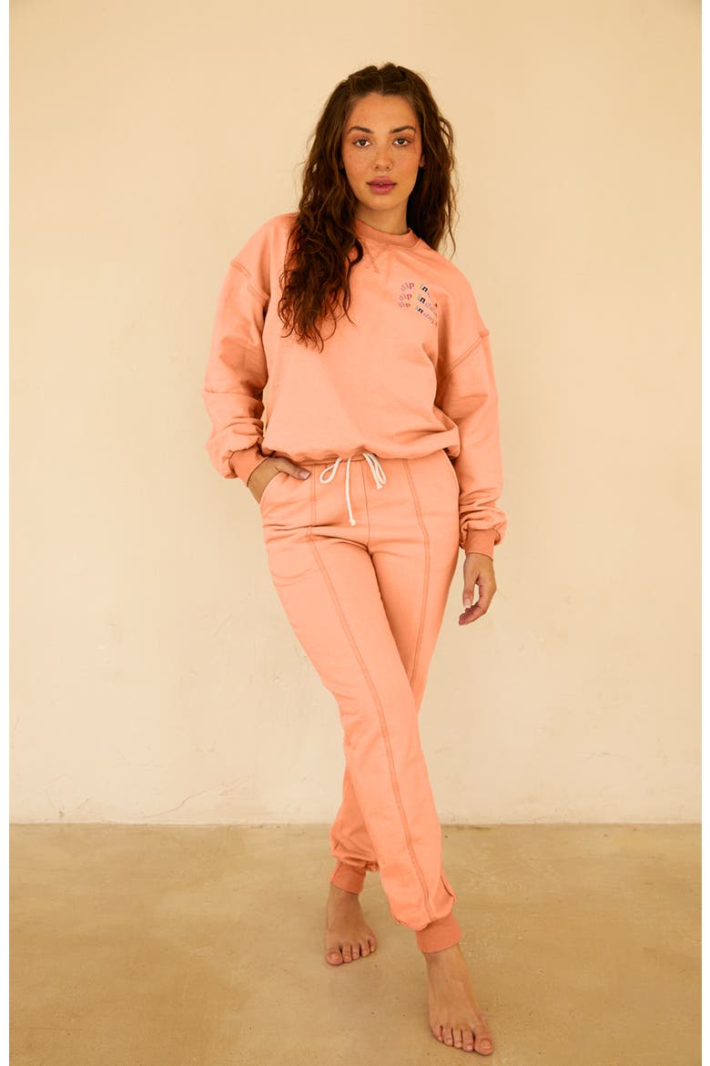 DD Wave Long Sleeve Crewneck, Alternate, color, Pink Sands