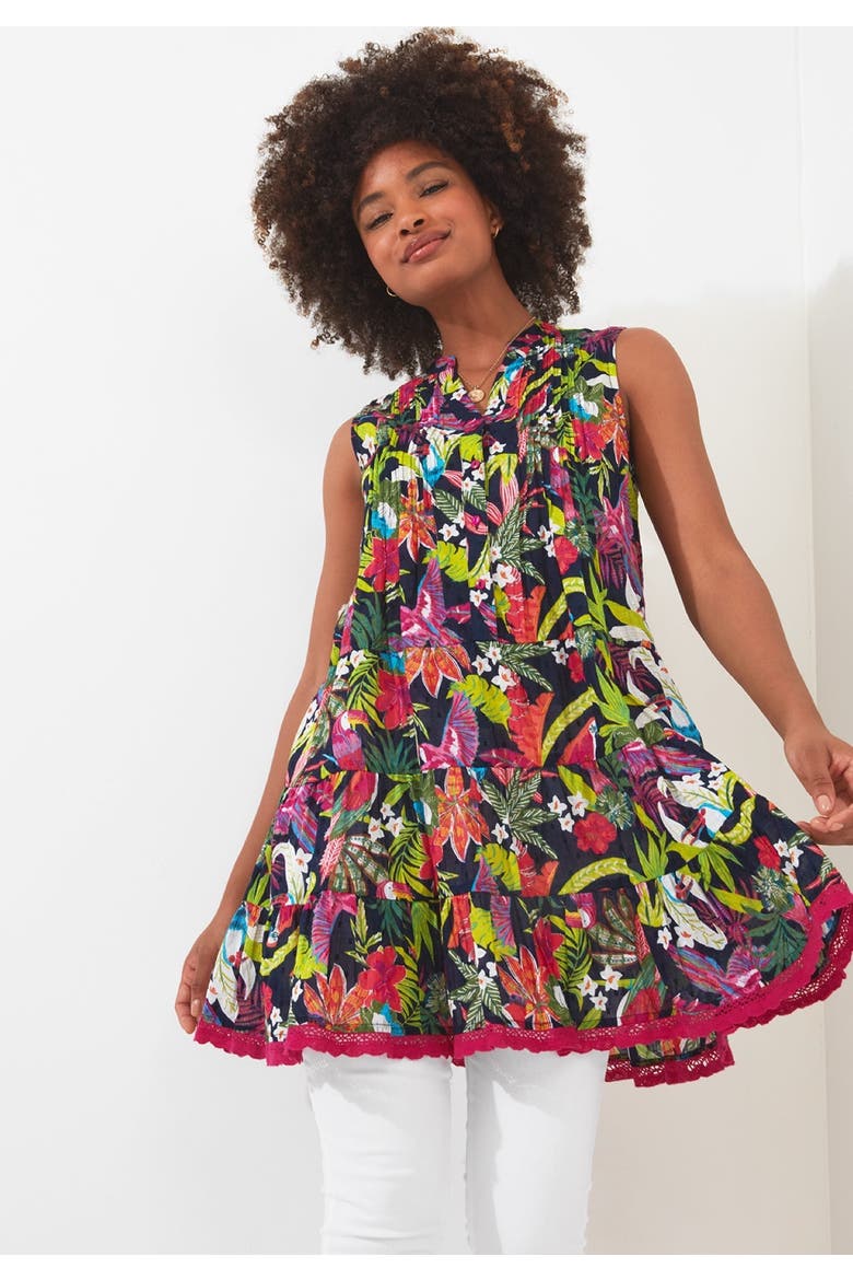 Sleeveless Tiered Tunic, Main, color, MULTI TROPICAL