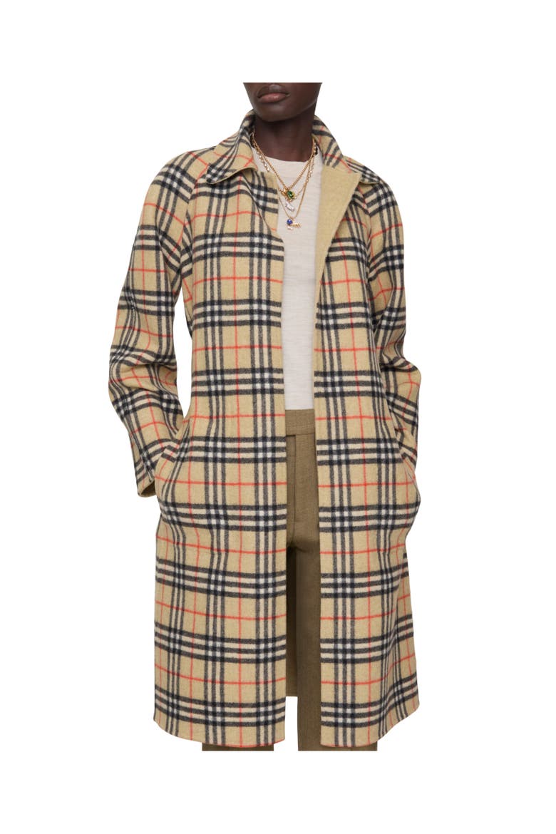 Reversible Wool Wrap Coat, Alternate, color, Sand beige
