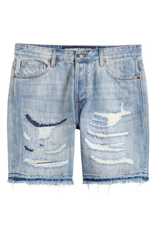 Billionaire Boys Club Bb Cadet Distressed Cutoff Denim Shorts In Blue