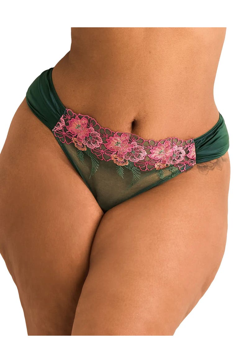 Carolyn Thong Panties, Main, color, Dark green